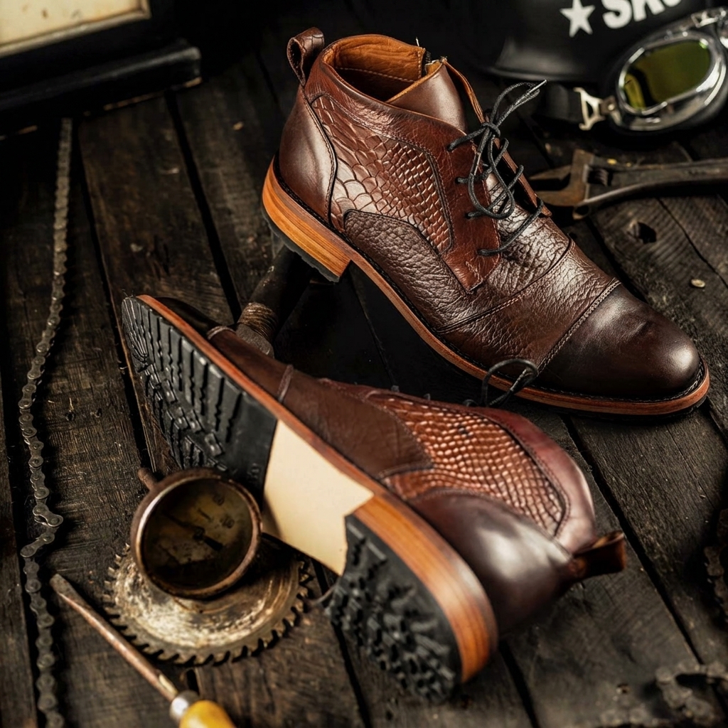 Zapatos de cuero marrón Milano - Belia Leather